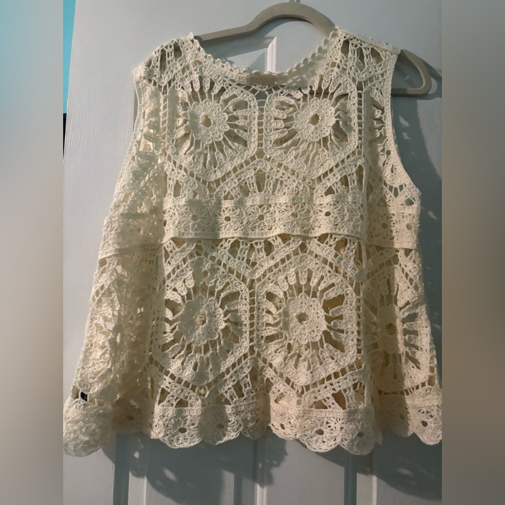 NWOT never worn 2 OSFM crotchet POL tops - Picture 13 of 14